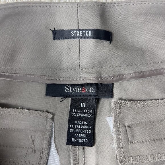 Style & Co Slim Leg Stretch Pants Beige Women’s Size 10 - Picture 3 of 9